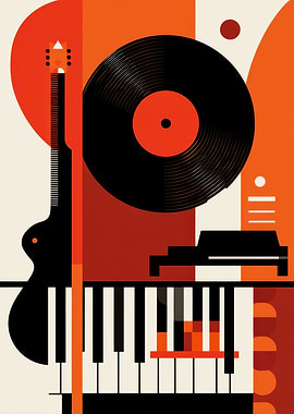 Abstract Musical Instruments Composition