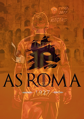 AS Roma Totti Legend Poster