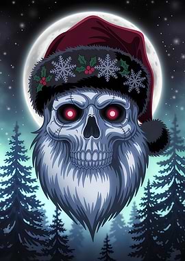Skull Santa with Red Eyes