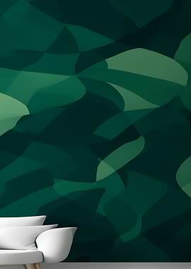 Abstract Green Pattern with White Sofa