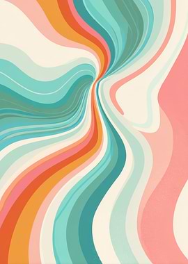 Retro Swirl Abstract Art