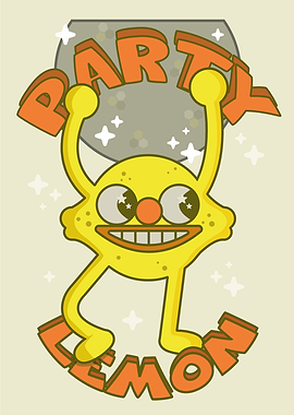 Party Lemon Cartoon Character Illustration