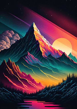 Mountain Landscape Sunset