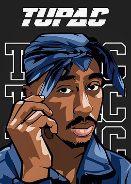 Tupac Shakur Portrait Digital Art