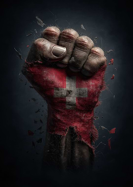 Switzerland Flag Fist
