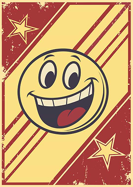 Retro Cartoon Smiley Face Poster