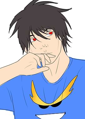 Anime Boy with Red Eyes