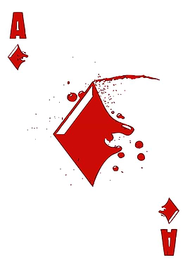 Ace of Diamonds with Blood Splatter