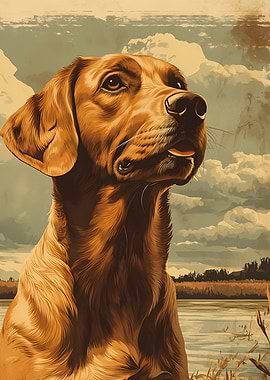 Golden Dog Portrait in Nature