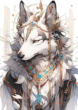 Ornate Wolf Portrait