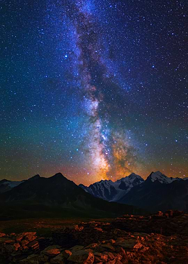 Milky Way Galaxy and horizon