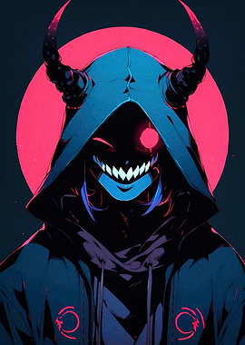 Hooded Demon Glowing Eye