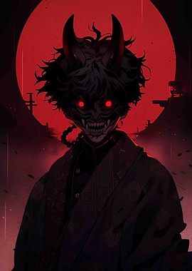 Demon Boy with Red Eyes