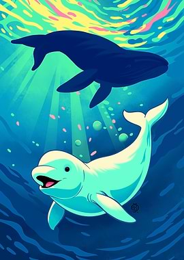 Beluga & Whale, an ocean light dance
