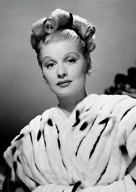 Lucille Ball Portrait in Fur Coat