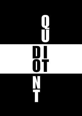 QUIDDIT Black and White Text Art
