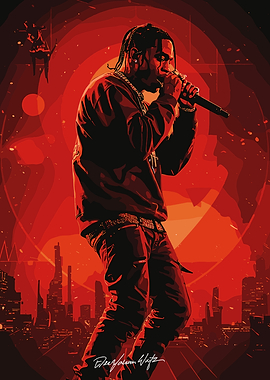 Travis Scott Performing Red Art