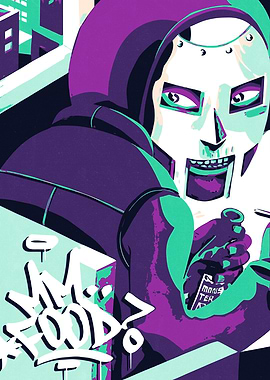 MF DOOM Illustration with Graffiti