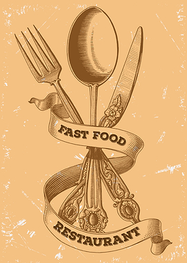 Fast Food Restaurant Cutlery Illustration