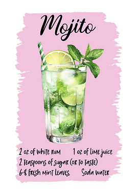 Mojito Cocktail Recipe Illustration