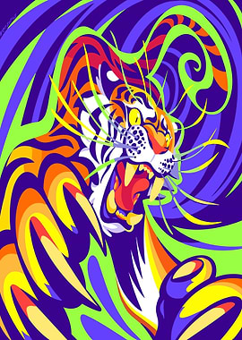 Colorful Tiger Illustration