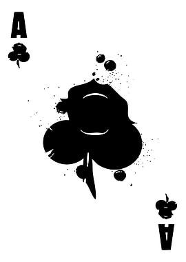 Ace of Clubs Black and White