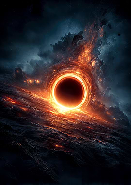 Fiery Black Hole in Space