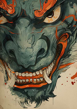 Stylized Oni Mask