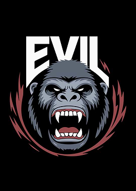 Evil Gorilla Illustration