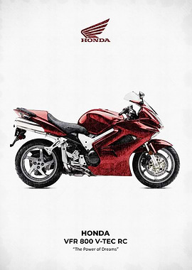Honda VFR 800 V-TEC RC Motorcycle Sketch