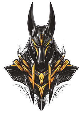 Anubis Illustration: Black and Gold