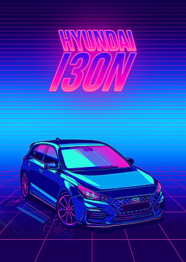 Hyundai i30N Retro Wave Art