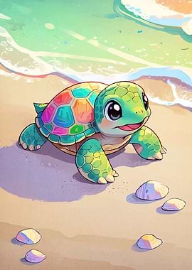 Cartoon Turtle Beach