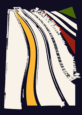 Abstract Brushstroke Composition