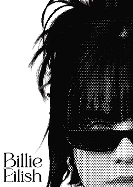 Billie Eilish Black and White Portrait