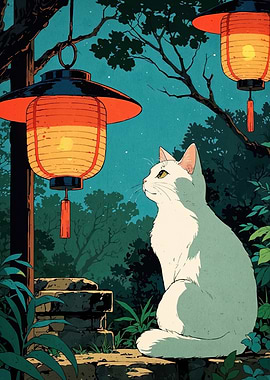 Cat Japanese Lanterns