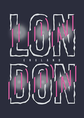 London England Graphic Text Design