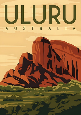 Uluru Australia Travel Poster