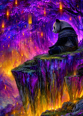 Panda in a Magical Forest