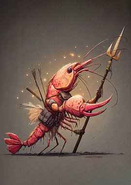 Armored Shrimp Warrior with Trident
