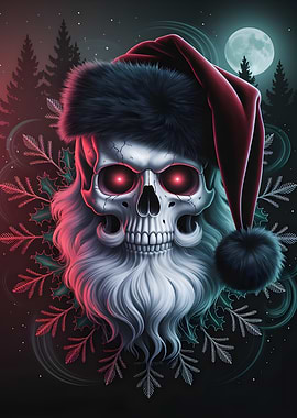 Skull Santa with Red Eyes