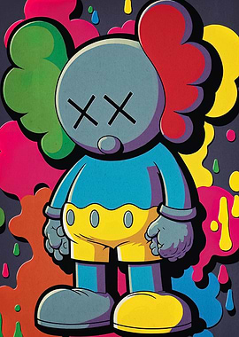 Colorful KAWS-inspired Character Art
