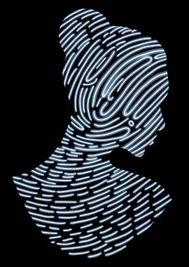 Fingerprint Woman Silhouette