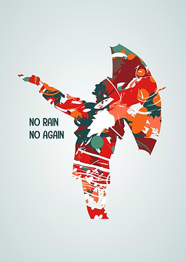 Abstract Figure with Umbrella, 'No Rain'