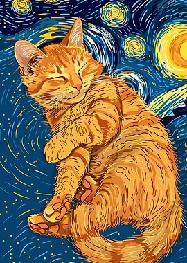Starry Night Cat