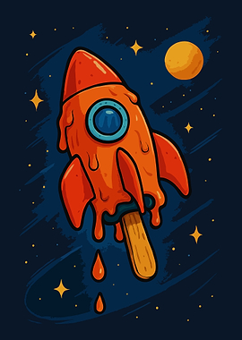 Melting Rocket Pop in Space Art