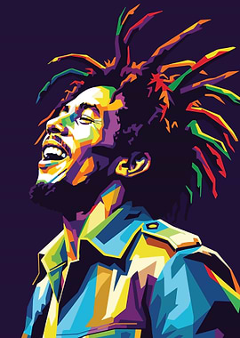 Bob Marley Colorful Portrait