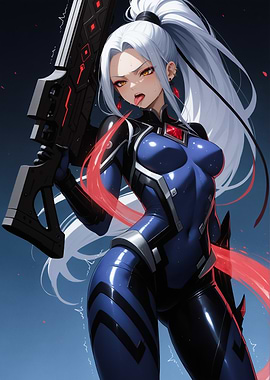 Anime Girl with Futuristic Gun