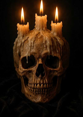 Skull with Candles Halloween