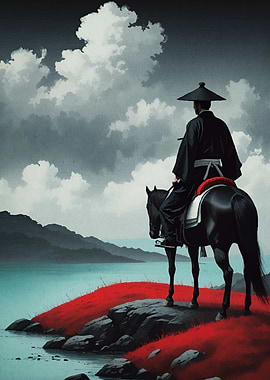 Samurai Horseback Lake